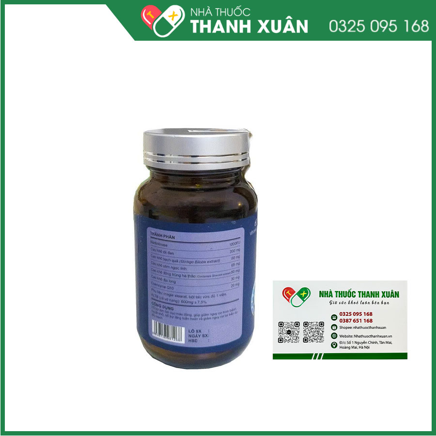 HT Strokend hỗ trợ giảm cholesterol, ngừa huyết khối, tăng tuần hoàn máu não và bảo vệ chức năng não bộ